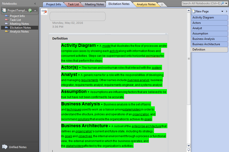 Using OneNote Tags Blog BAwiki